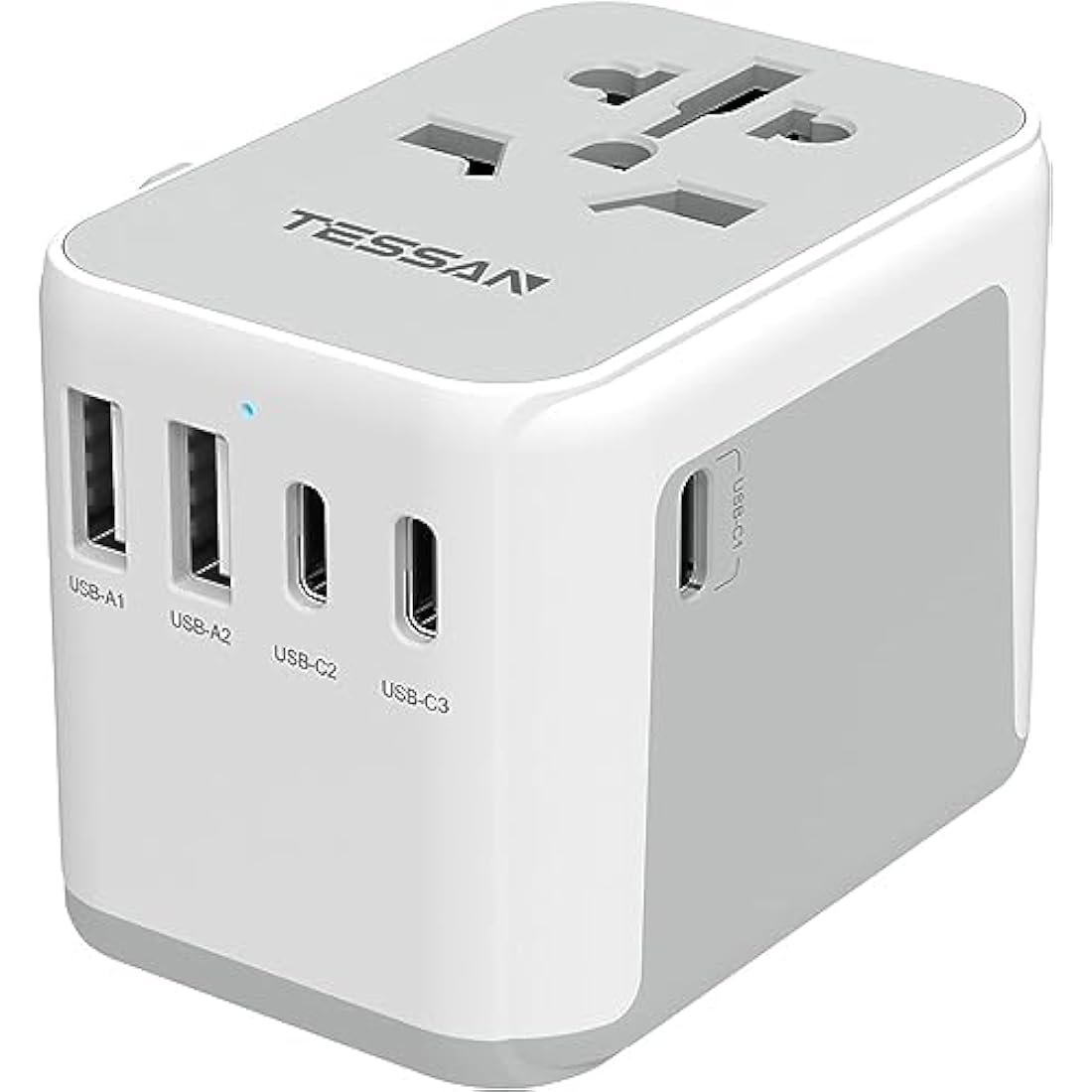 TESSAN Universal Travel Adapter | 28W Worldwide Plug with 5 USB Ports