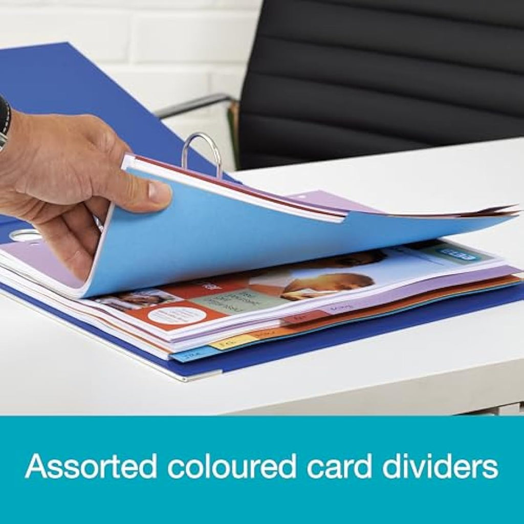 Elba A4+ Extra Wide 10-Part Card Dividers, Assorted Colors, 5 Sets