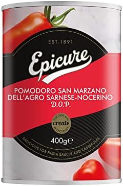 Epicure San Marzano Tinned Tomatoes – 400g Canned (Pack of 12)