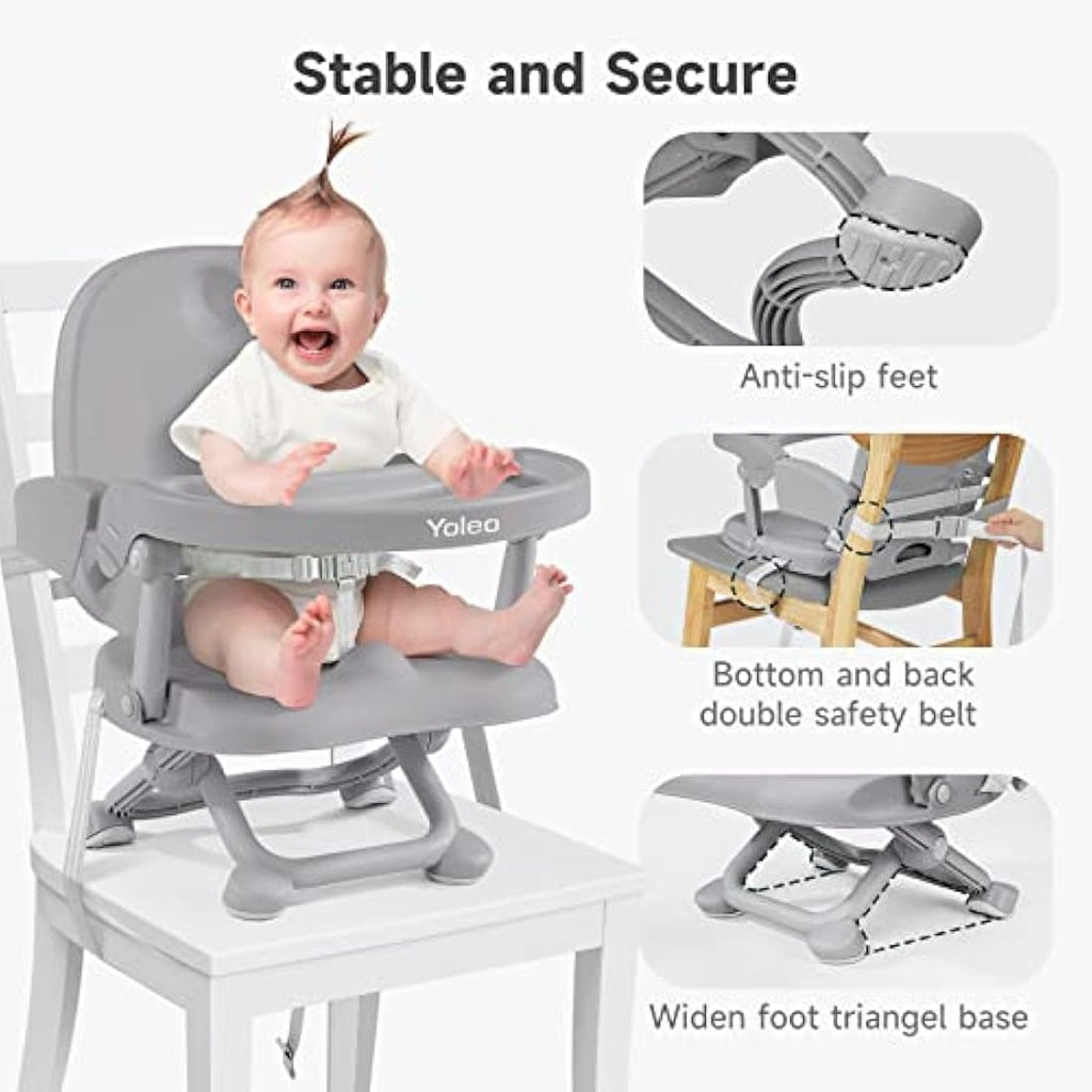 YOLEO Portable Baby High Chair | Adjustable Booster Seat with Tray