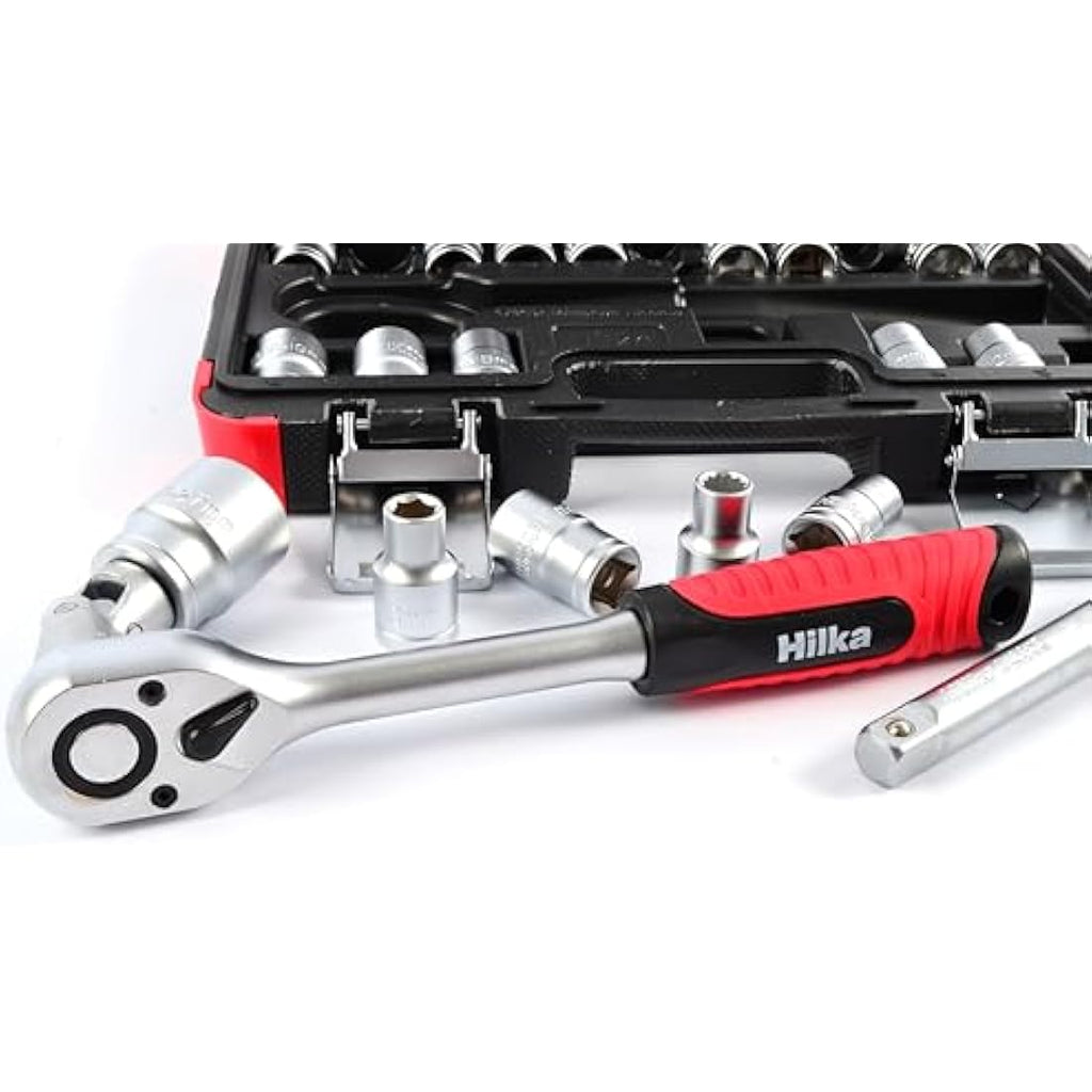 Hilka 32-Piece 1/2-Inch Drive Socket Set | Chrome Vanadium Steel