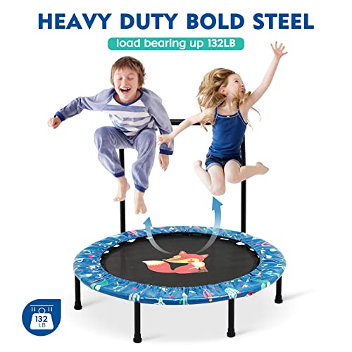 38" Kids Mini Trampoline | Foldable Bungee Rebounder - Green