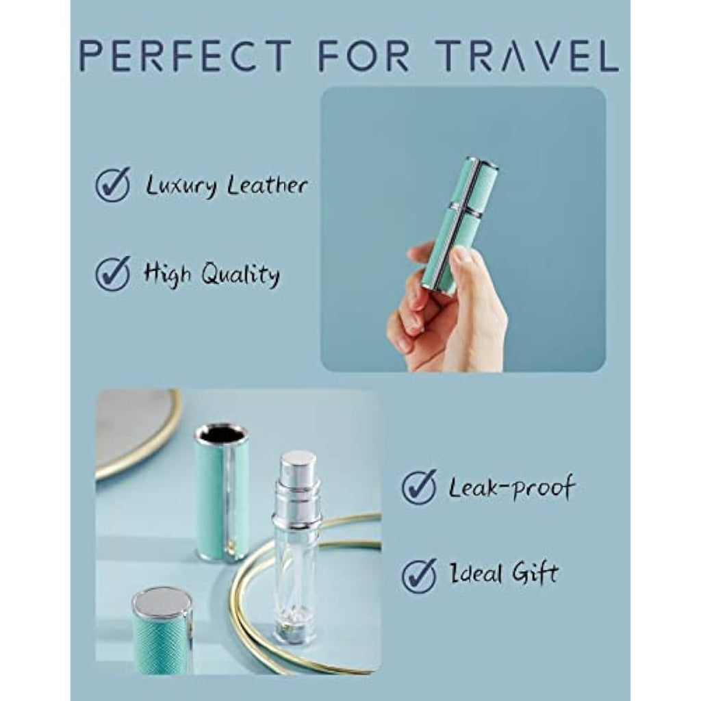 SUBORAWOS Refillable Perfume Atomiser – 5ml Leather Travel Spray Bottle