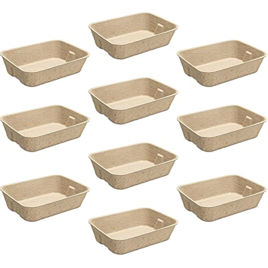 Navaris Disposable Cat Litter Trays | 10-Pack Leakproof Cardboard Liners