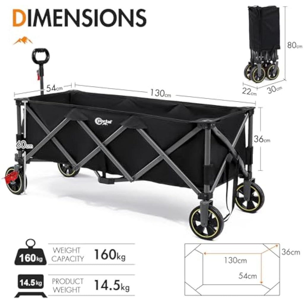 Portal 400L Extended Camping Trolley | Heavy Duty Folding Beach Wagon