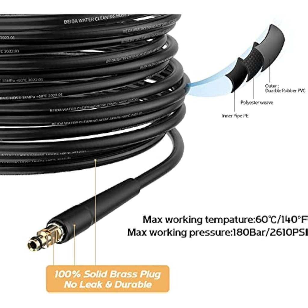 Stone Banks 15m Pressure Washer Hose for Karcher K2-K7 Quick Connect