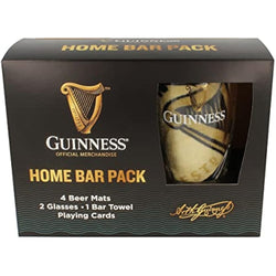 Guinness Home Bar Set – Gravity Pint Glasses, Bar Towel & Playing Cards
