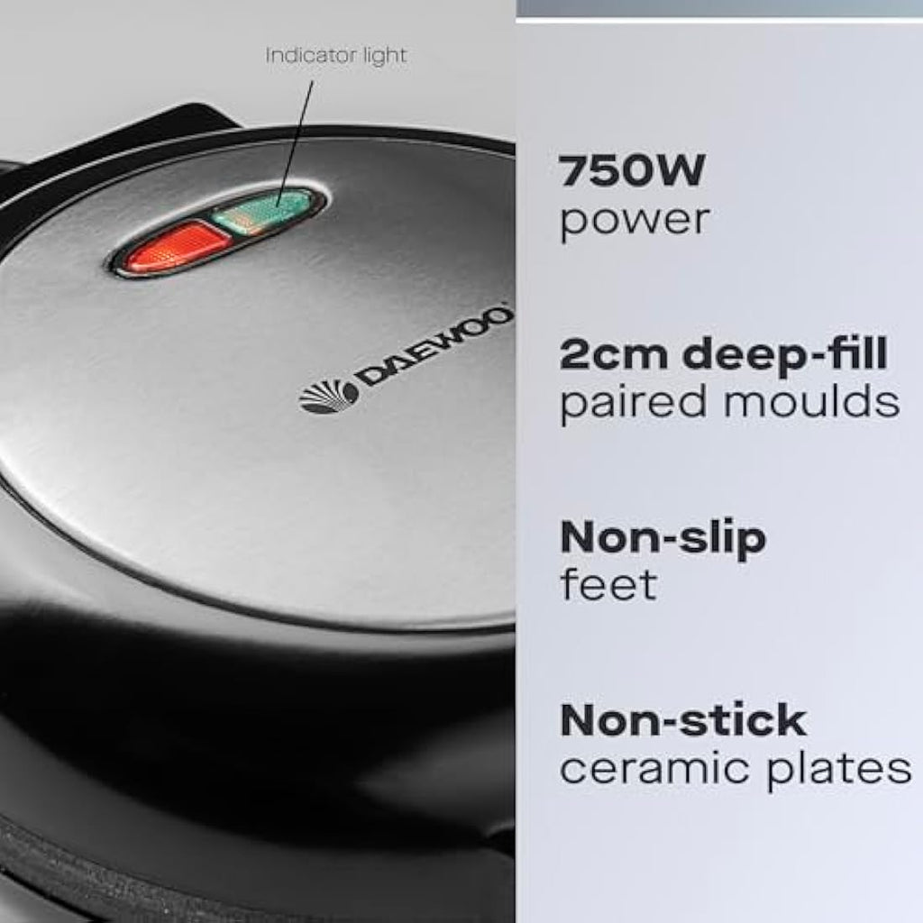 Daewoo Deep Fill Omelette Maker – Dual Non-Stick Electric Cooker, 750W