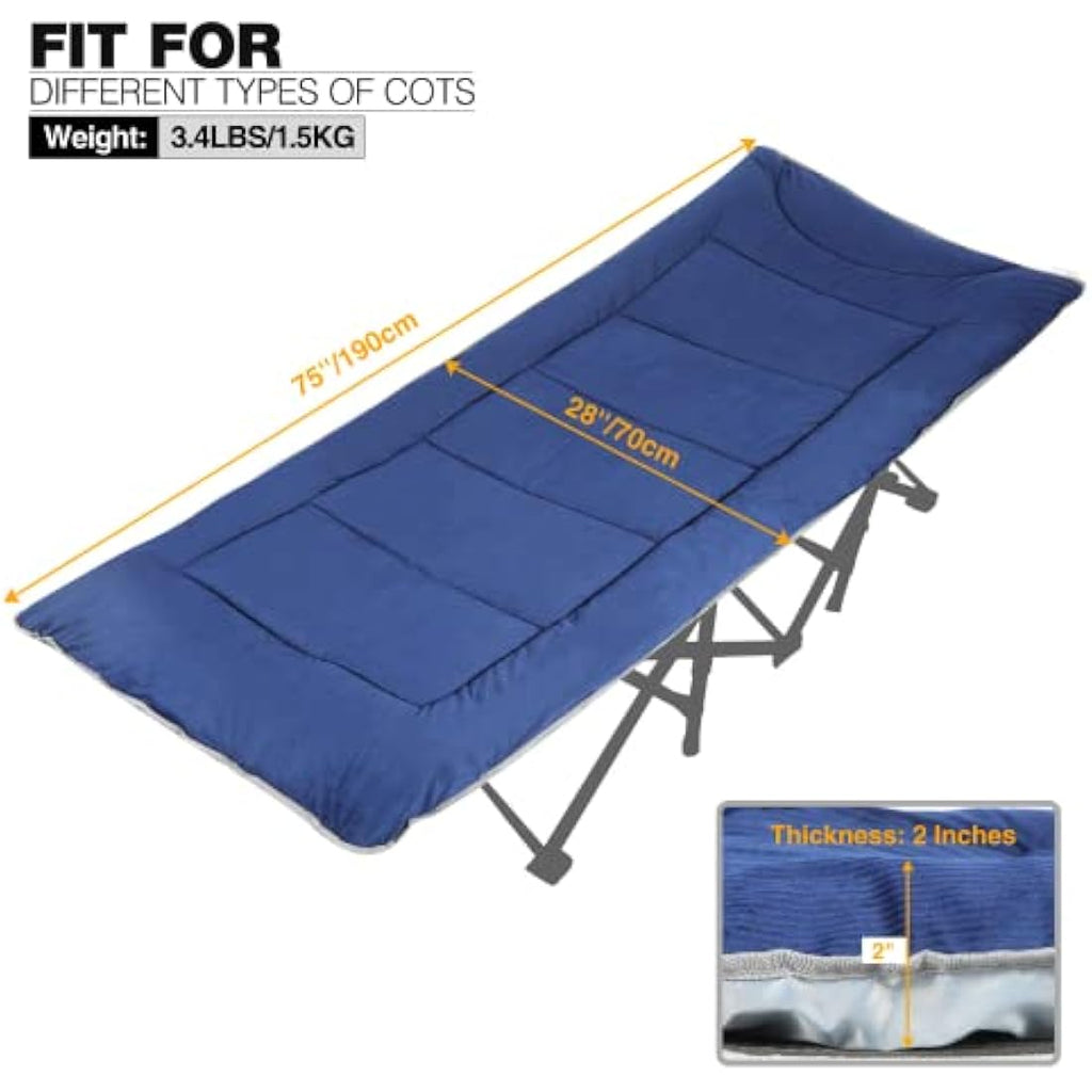 REDCAMP XL Camping Mattress Pad – Soft Corduroy Folding Cot Mattress