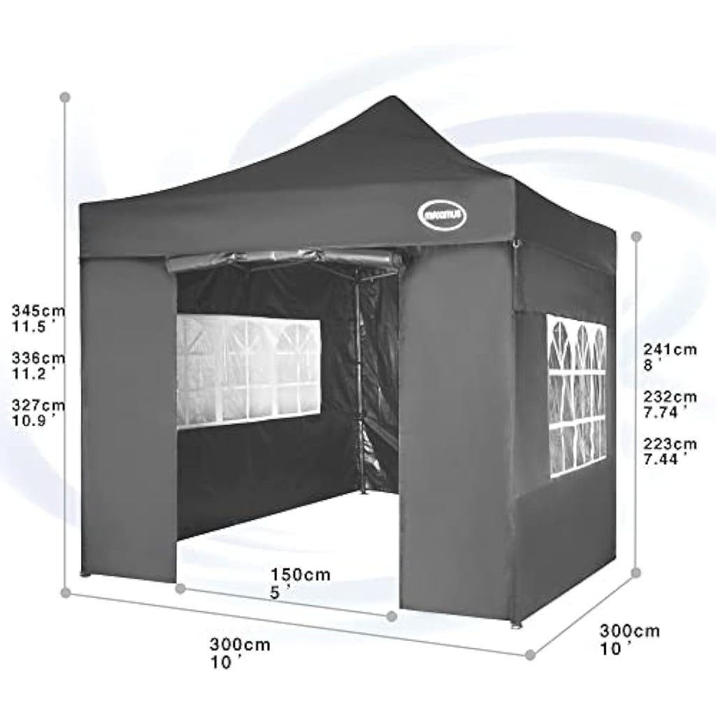 Jolof Store 3x3m Heavy Duty Pop Up Gazebo | Waterproof Market Stall - Grey