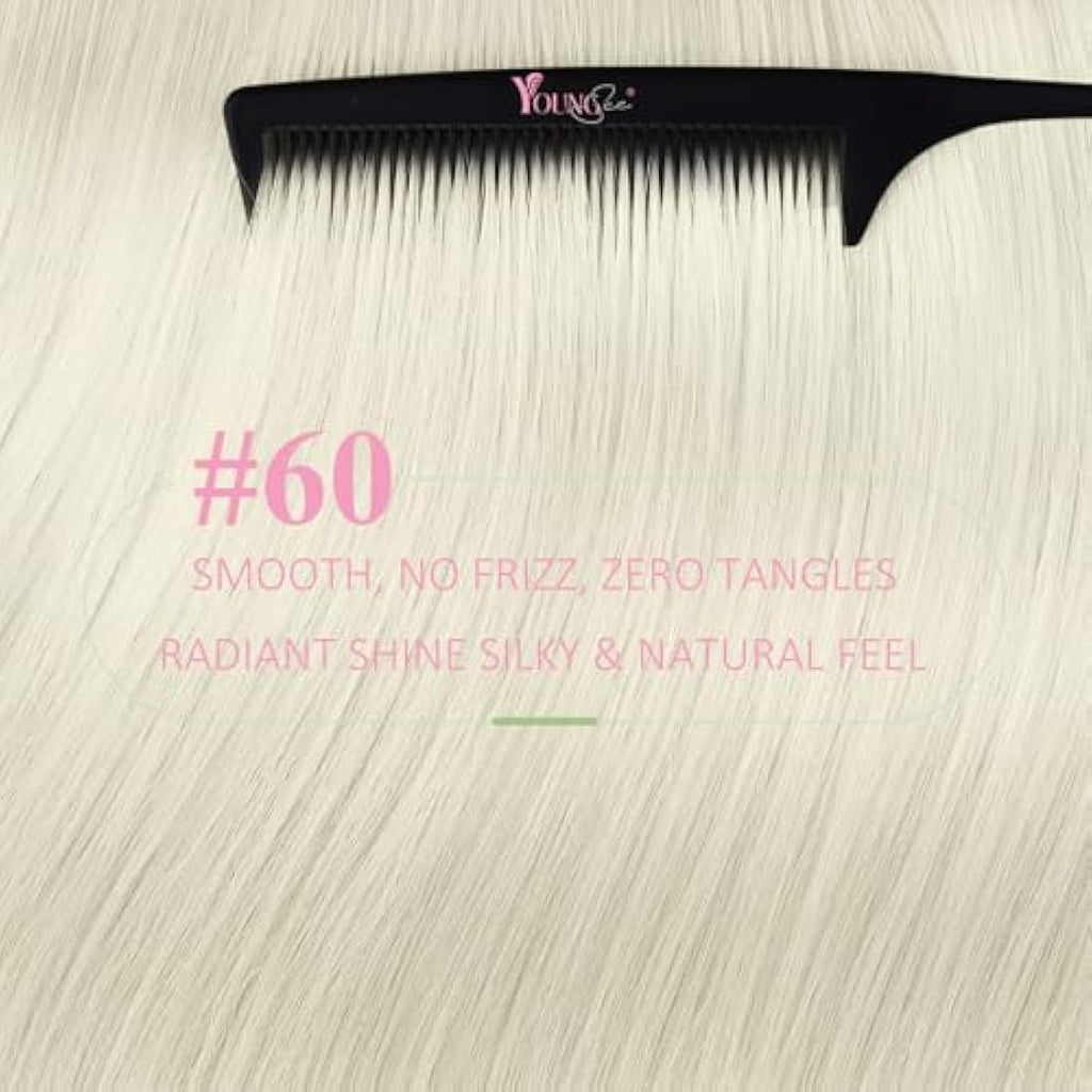 YoungSee Tape in Hair Extensions - Platinum Blonde Remy Human Hair 20in