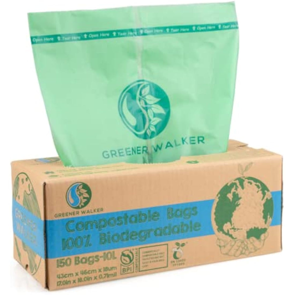 Greener Walker 10L Compostable Bin Liners - 150 Food Waste Bags