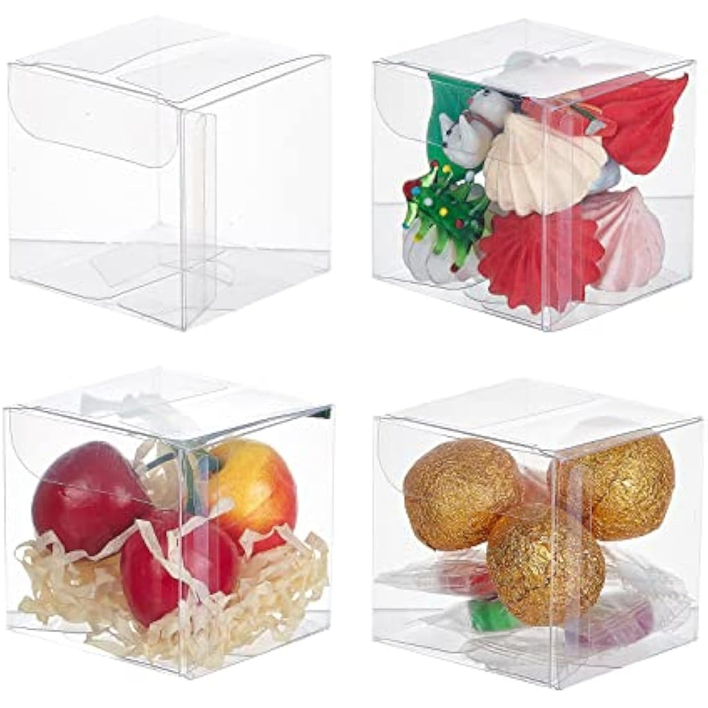 BENECREAT 60PCS Clear Cube Gift Boxes | 5x5x5cm PVC Wedding Favor Boxes
