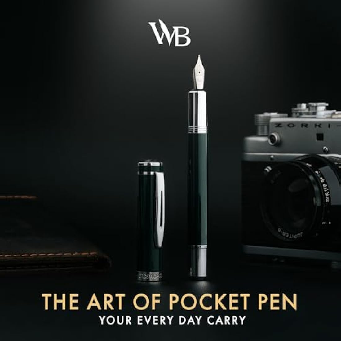 Wordsworth and Black Fountain Pen - Mini EDC Pocket Pen, Chrome Finish