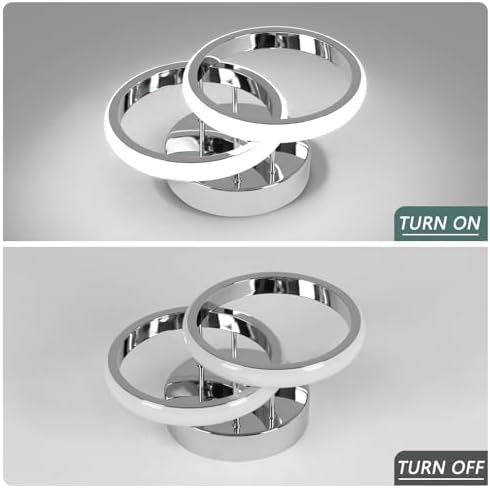 EIDISUNY Modern LED Ceiling Light – 22W Cool White 6000K Chrome Fixture