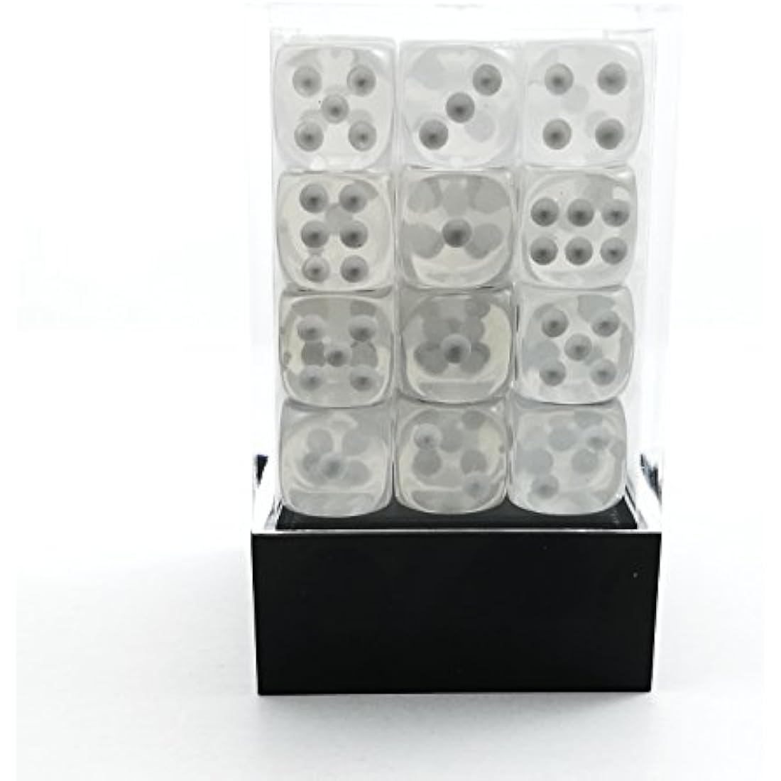 Bescon 12mm Translucent White D6 Dice Set | 36 Piece Block of Dice