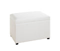 HAKU Möbel White Storage Bench – Modern Faux Leather Foldable Ottoman