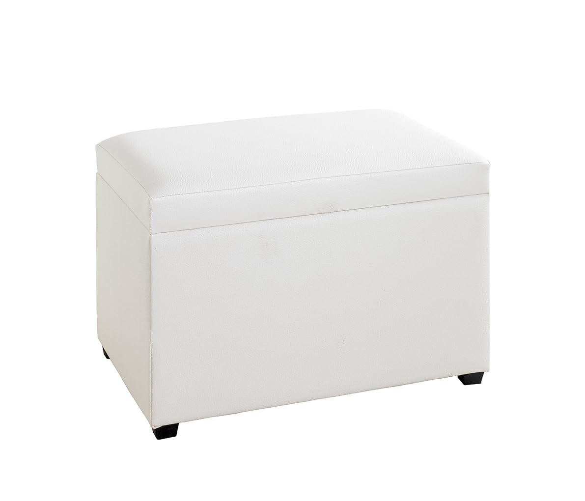 HAKU Möbel White Storage Bench – Modern Faux Leather Foldable Ottoman