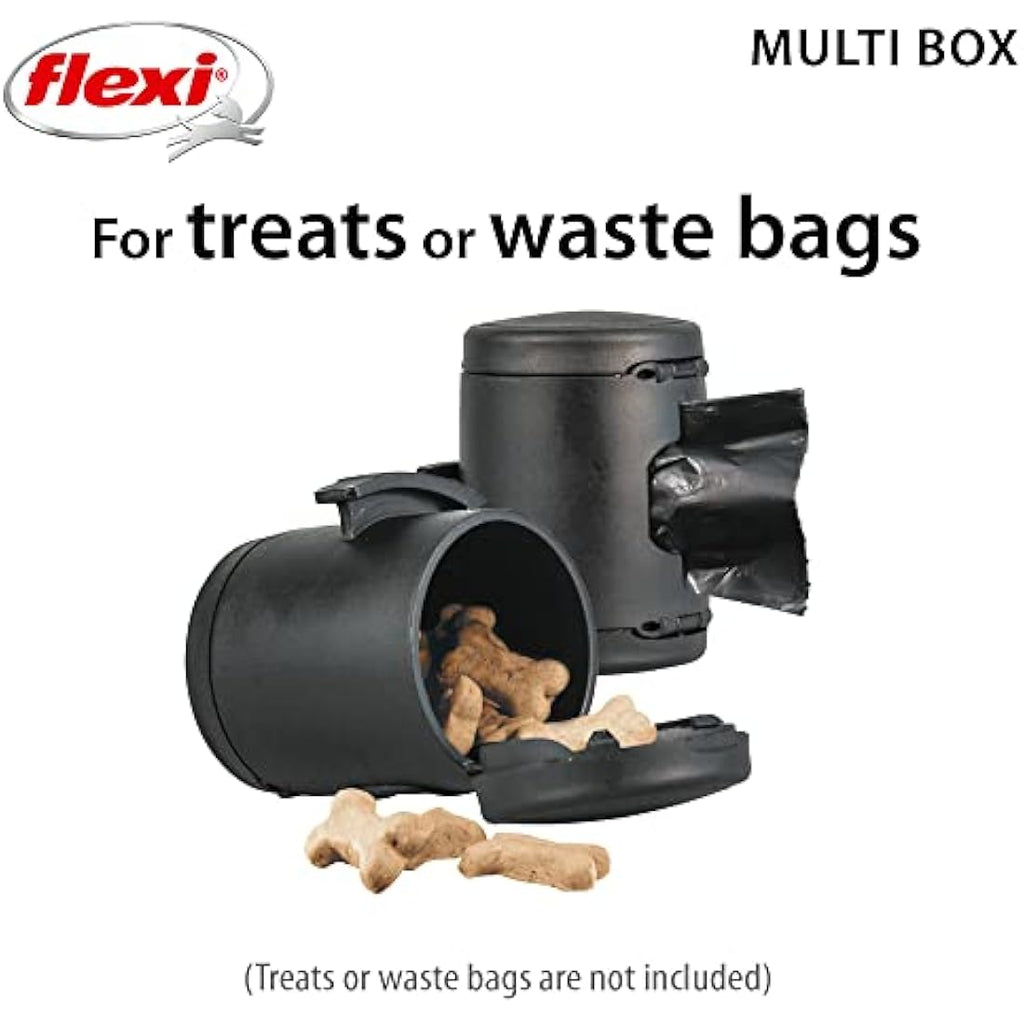 flexi Multi Box Leash Attachment for Treats or Poop Bags, Black