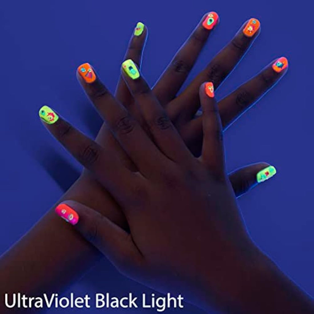 FabLab Glow In The Dark Nail Art Kit – Neon Varnish & 80+ Stickers