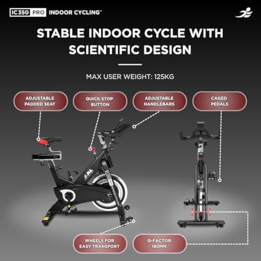 JLL IC350 PRO Indoor Exercise Bike | Magnetic Resistance Belt Drive