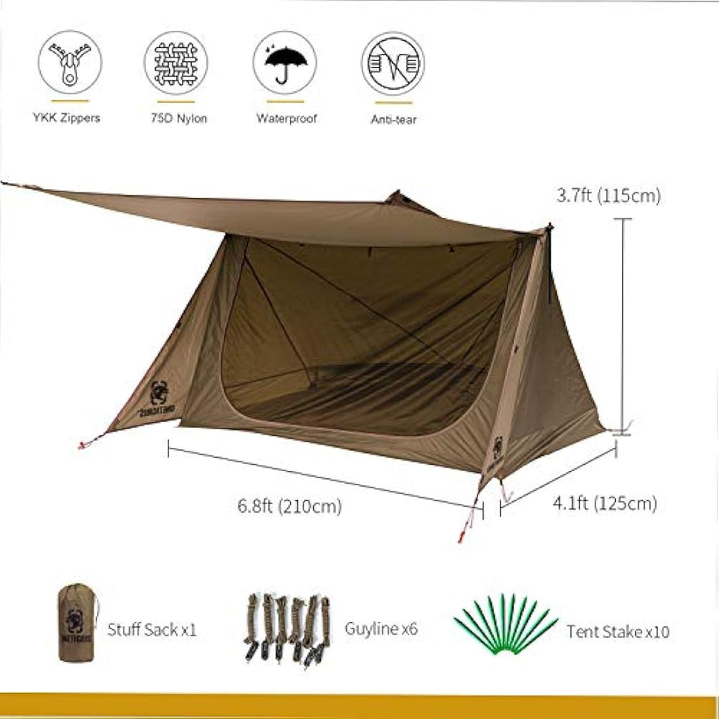 OneTigris Backwoods Bungalow 2.0 Bushcraft Shelter | 2 Person Tent