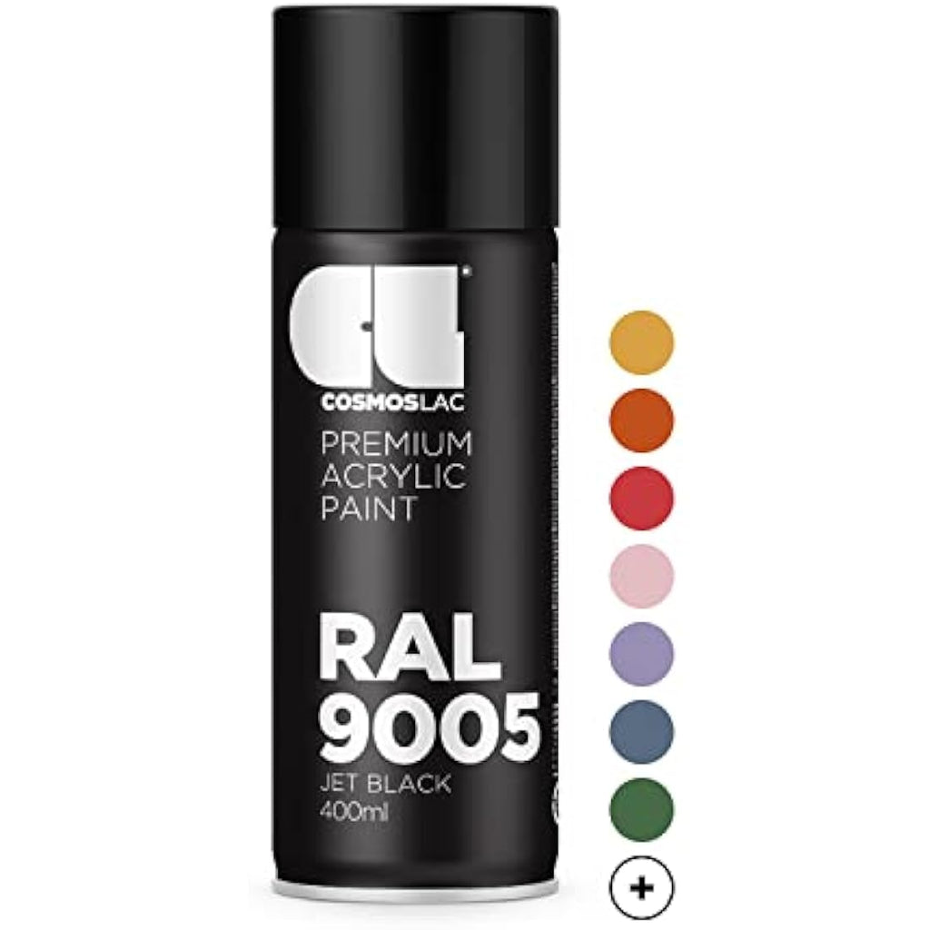 Cosmos LAC Acrylic Spray Paint | RAL 9005 Semigloss Black | 400ml