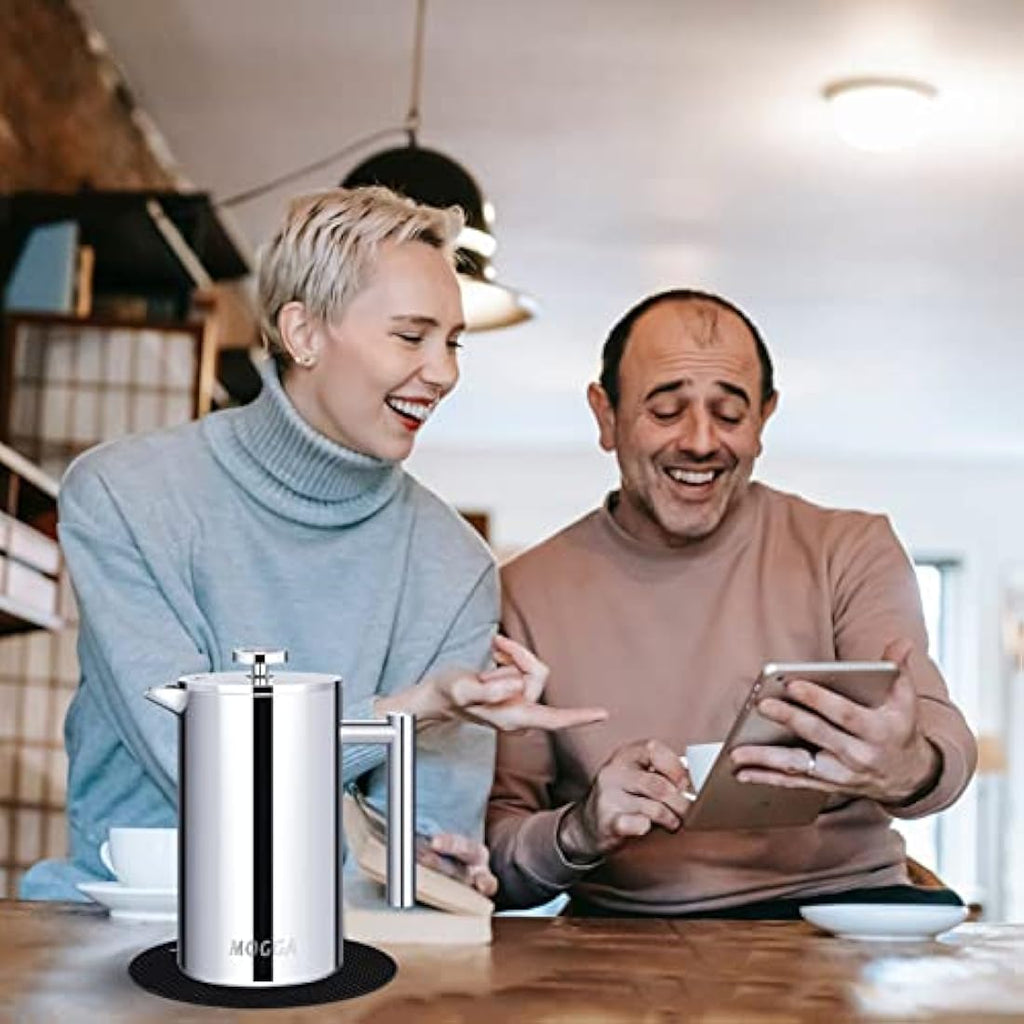 MOGGA French Press Coffee Maker | 34oz Insulated Stainless Steel Pot