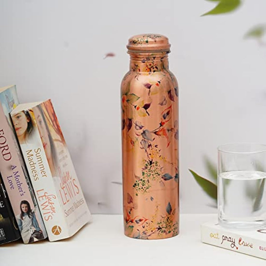 Printed Copper Water Bottle – 1L Leak Proof & BPA Free
