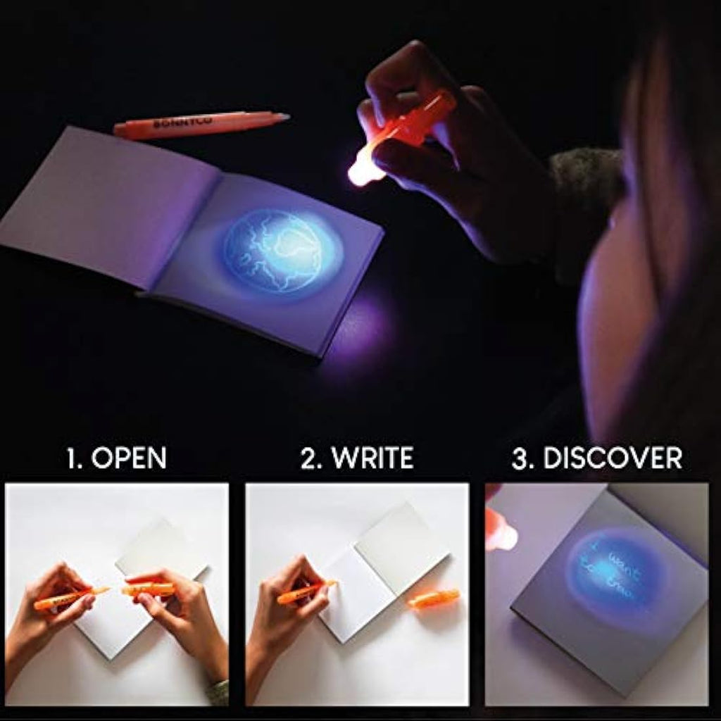 BONNYCO Invisible Ink Pen and Notebook Set - 32 Pack Spy Party Bag Fillers