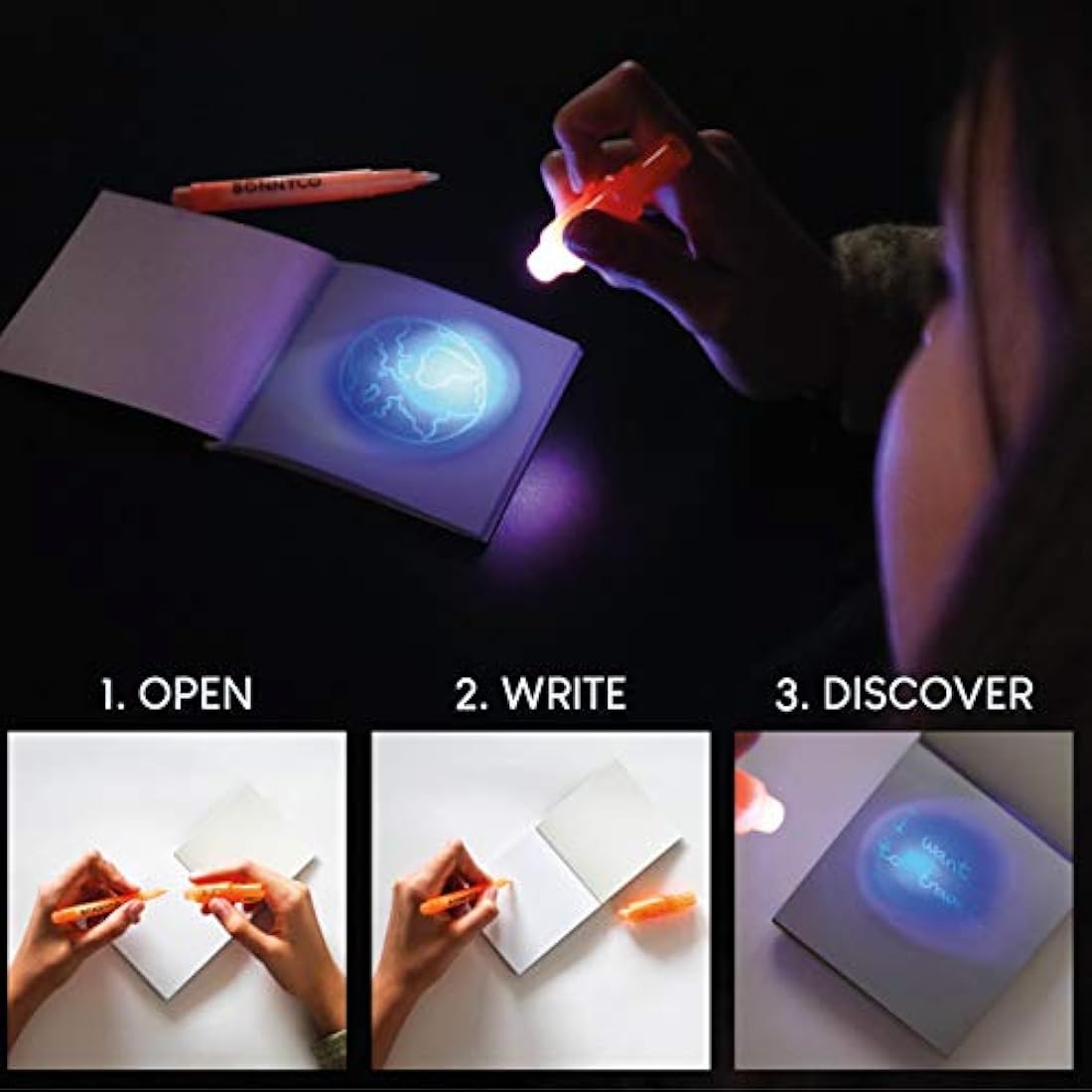 BONNYCO Invisible Ink Pen and Notebook Set - 32 Pack Spy Party Bag Fillers
