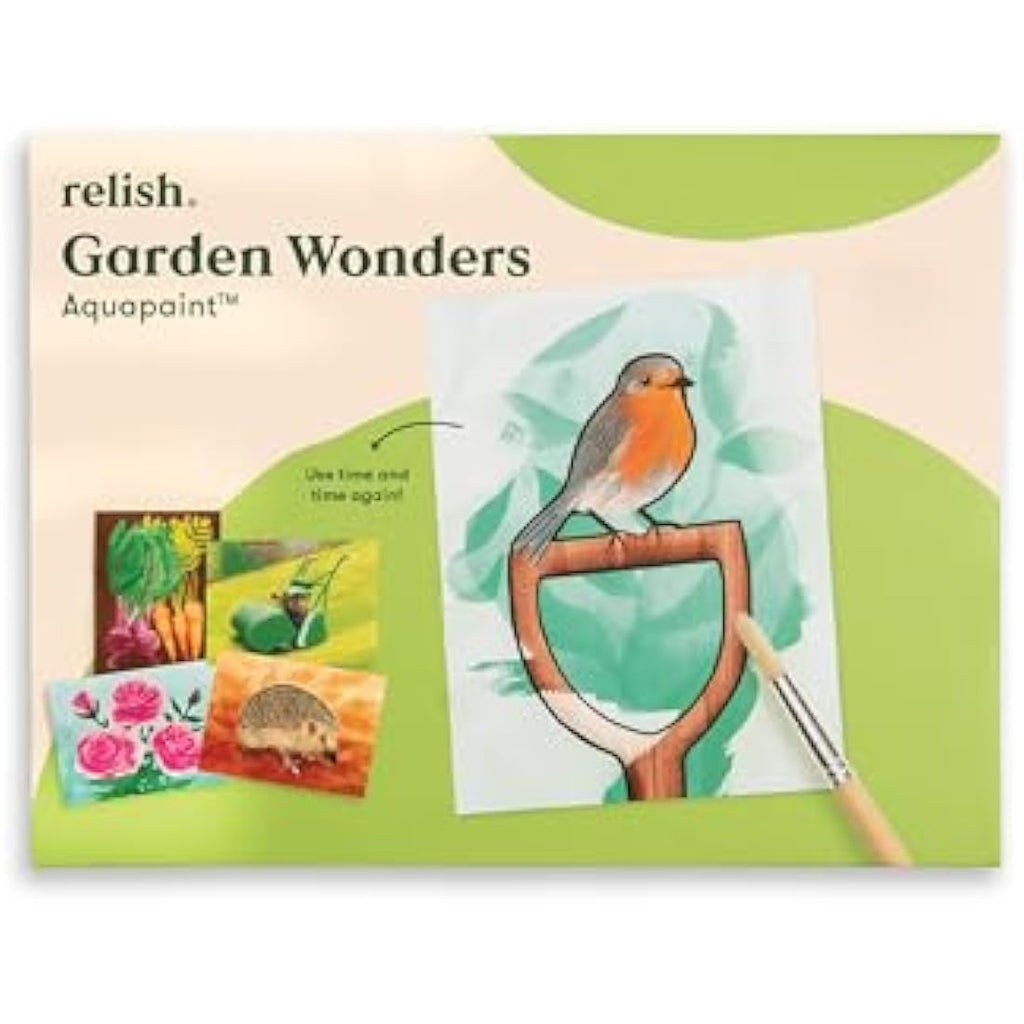 Relish Garden Wonders Aquapaints - 5 Reusable Water Painting Sheets