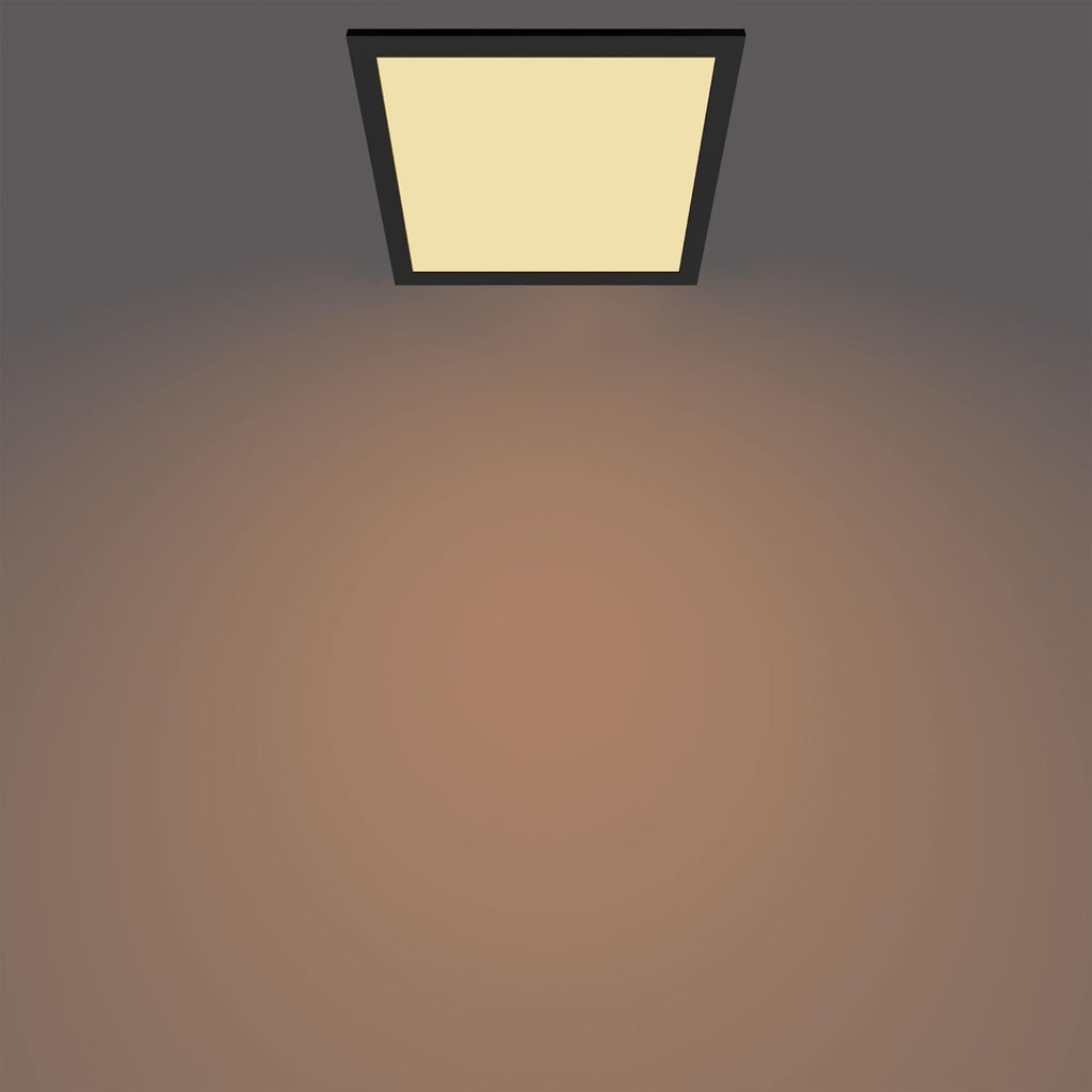 Philips SceneSwitch LED Square Ceiling Light | 12W Dimmable Warm White Black