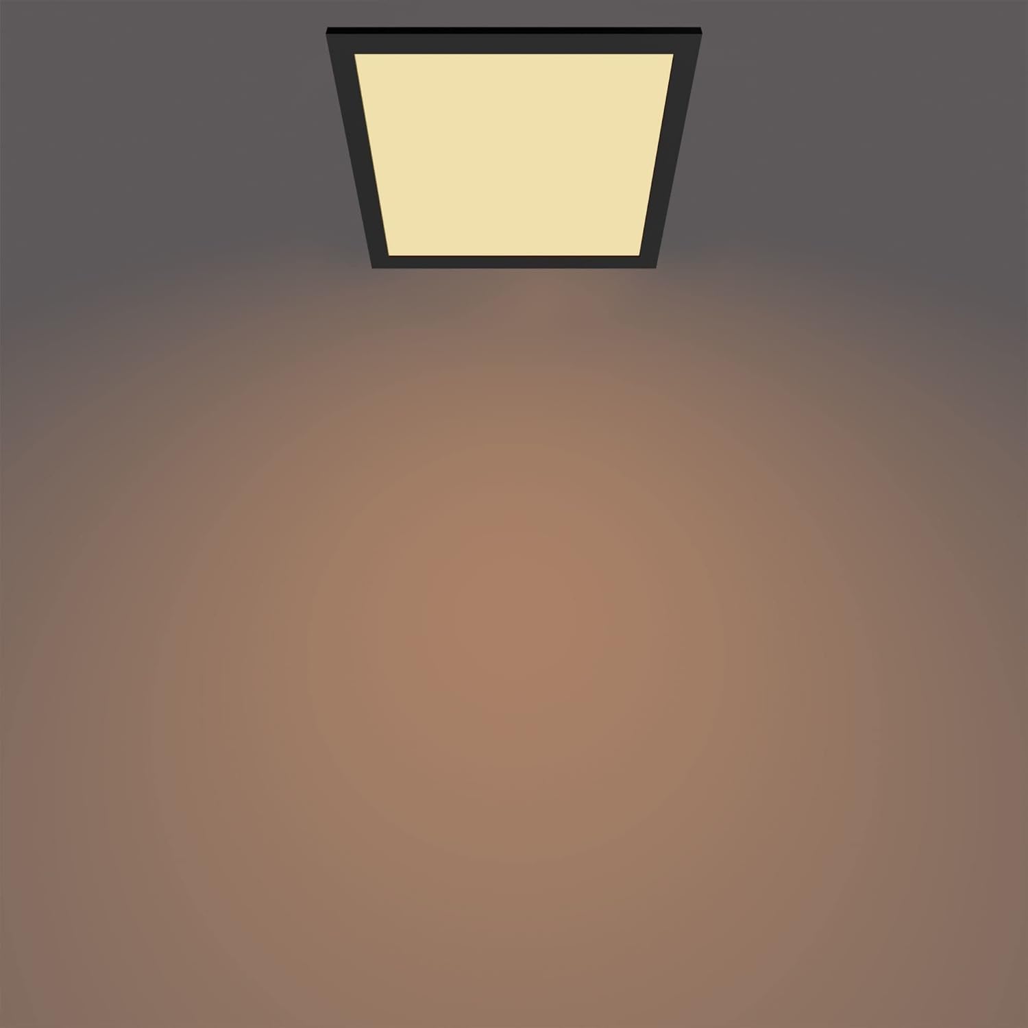 Philips SceneSwitch LED Square Ceiling Light | 12W Dimmable Warm White Black