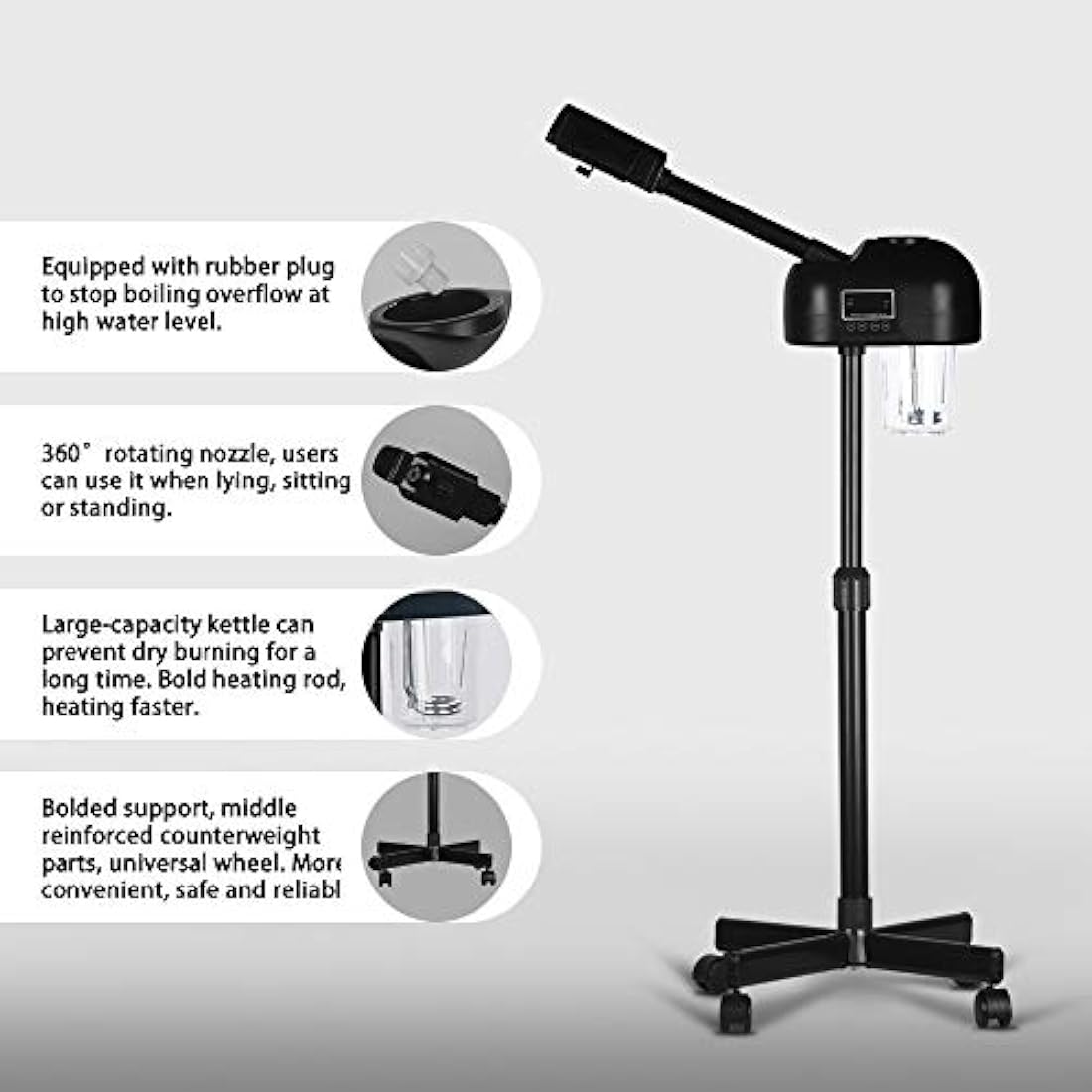 Jolof Store Professional Facial Steamer – Adjustable Height & LCD Timer