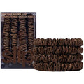 Slip Skinny Silk Scrunchies – Brown Mulberry Silk Hair Ties (4 Pack)