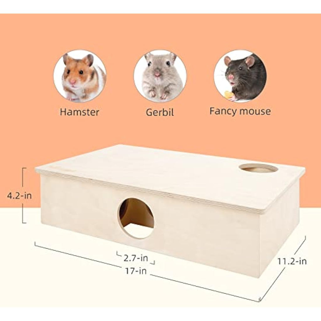 Niteangel 6-Room Multi-Chamber Hamster House – Large Birch Wood Maze