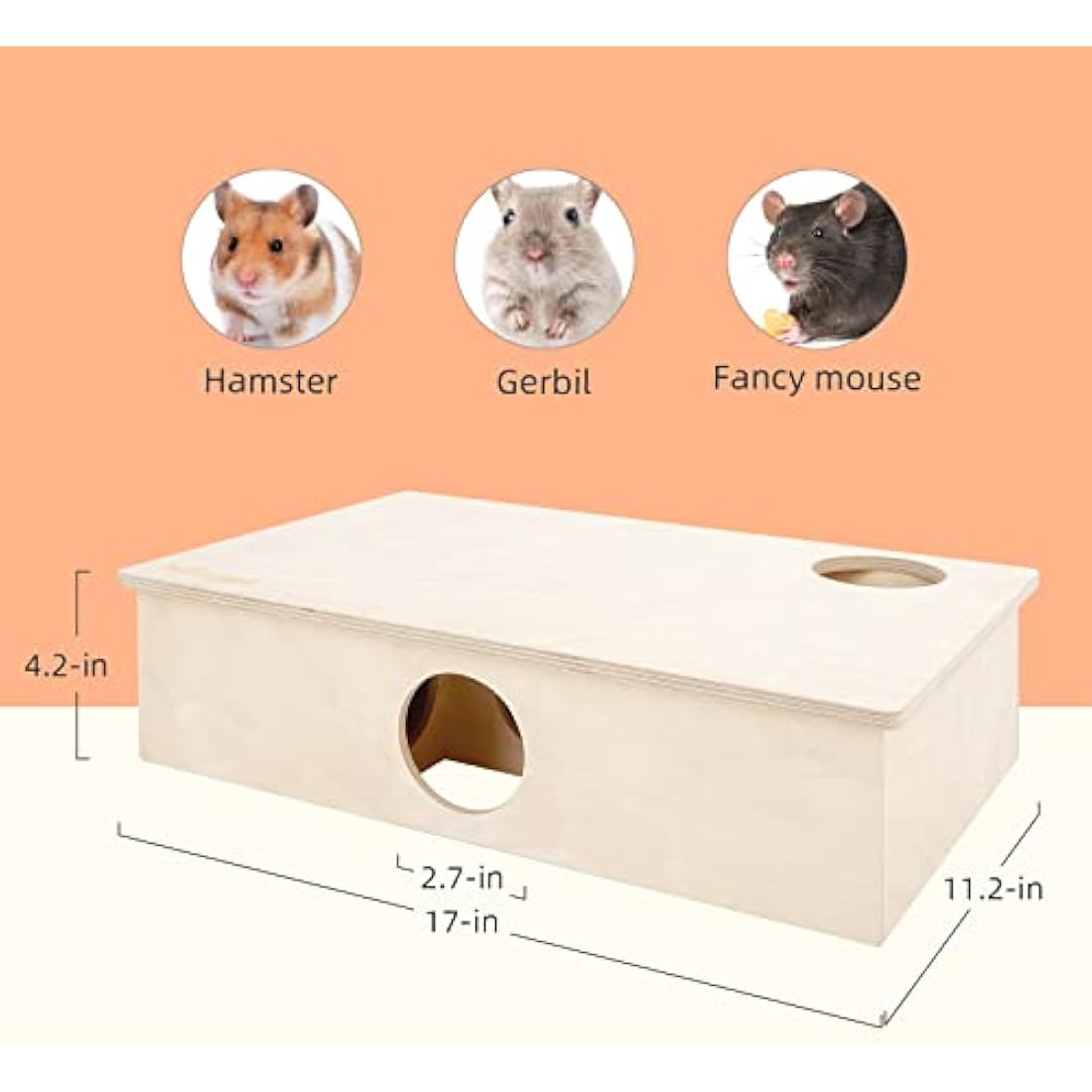 Niteangel 6-Room Multi-Chamber Hamster House – Large Birch Wood Maze