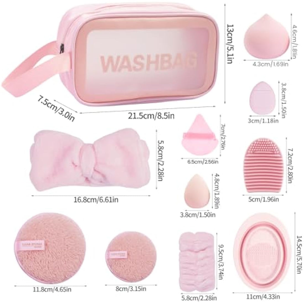 MAANGE 54 Pcs Professional Makeup Brush Set with Travel Bag – Pink