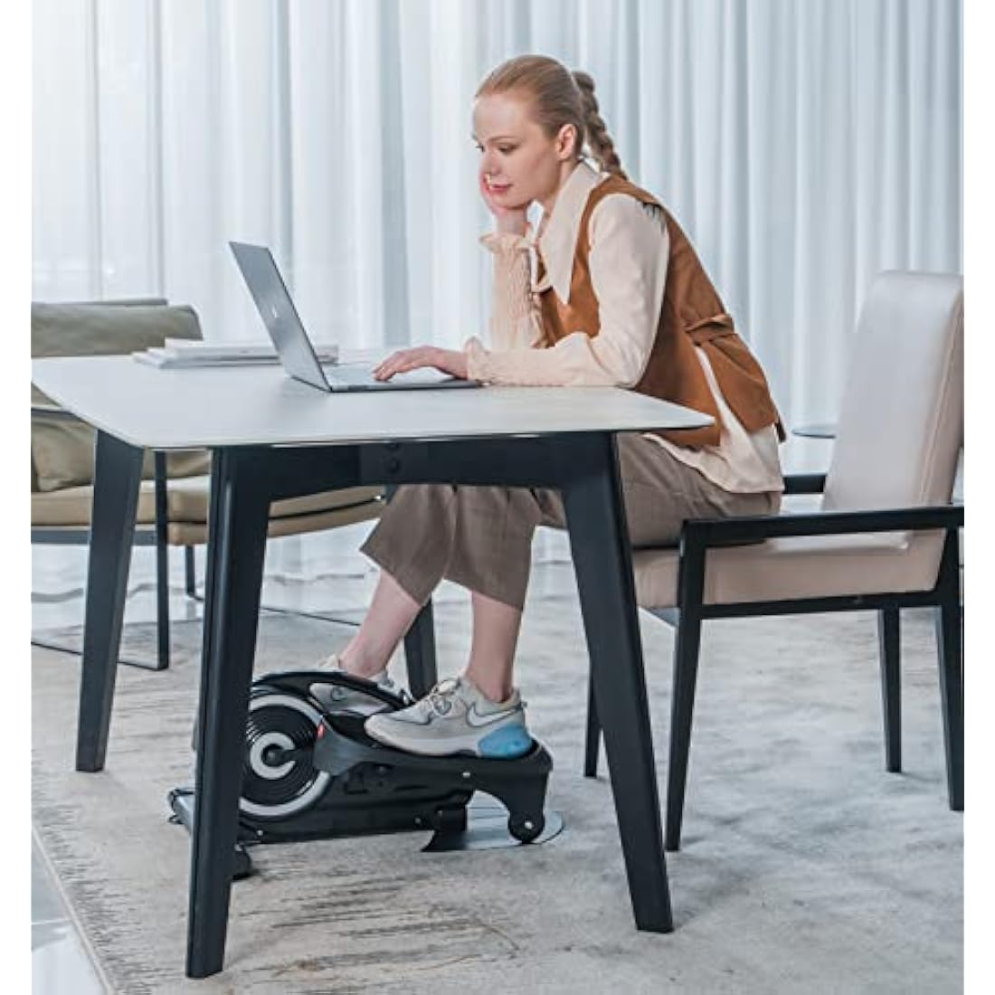 Jolof Store Under Desk Elliptical - Magnetic Pedal Exerciser with Display