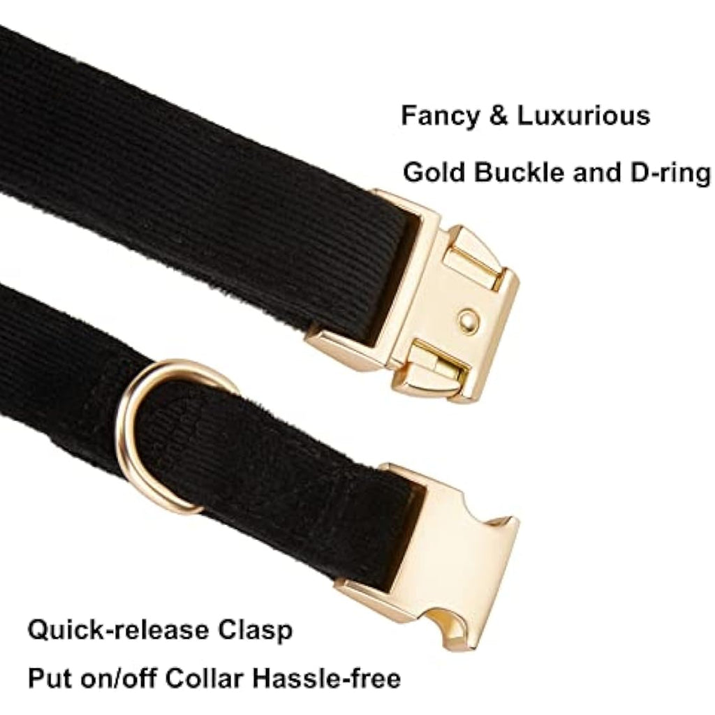 YUDOTE Organic Cotton Corduroy Dog Collar for Large Dogs, Sensitive Skin