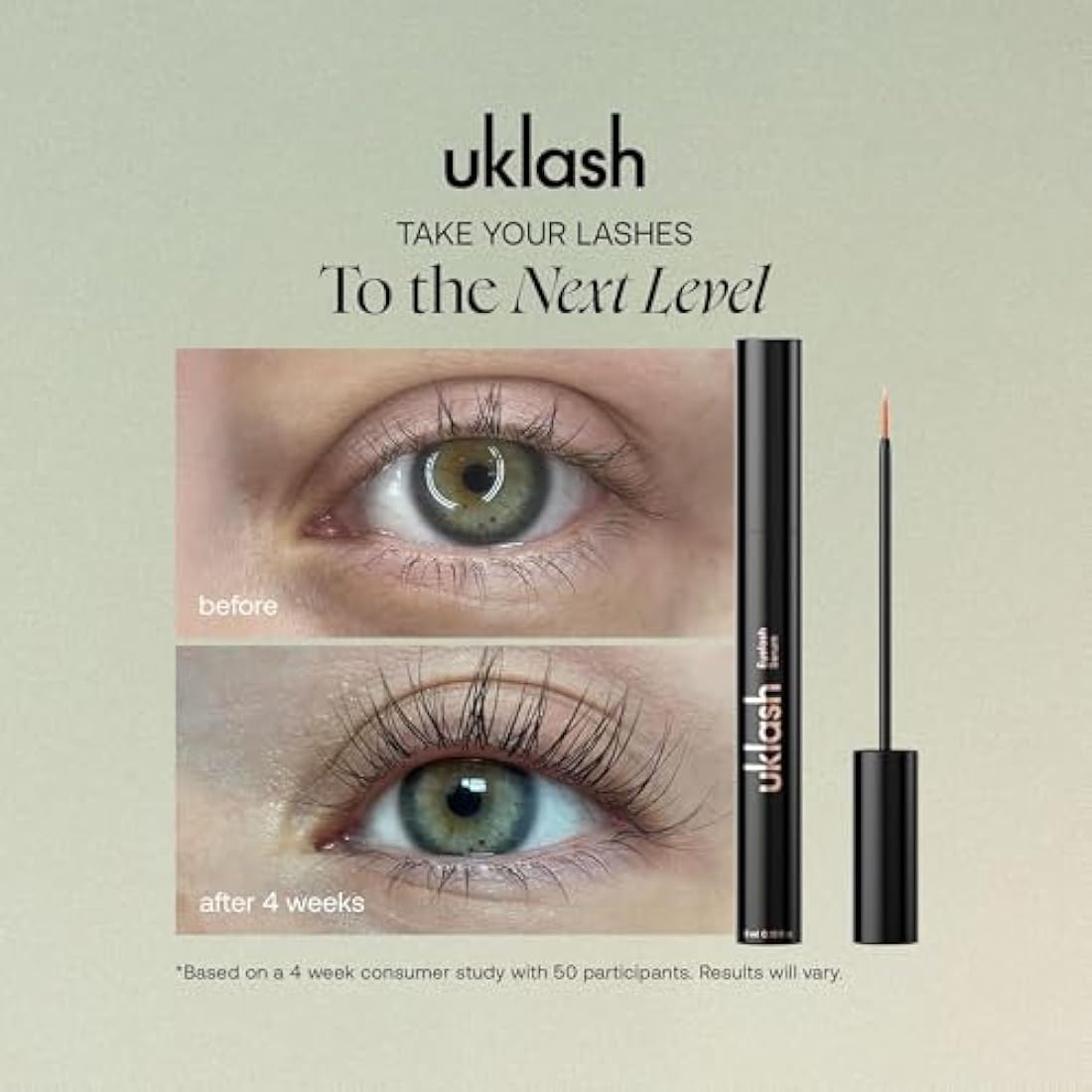 UKLASH Eyelash Growth Serum – Vegan Peptide Formula for Longer Lashes