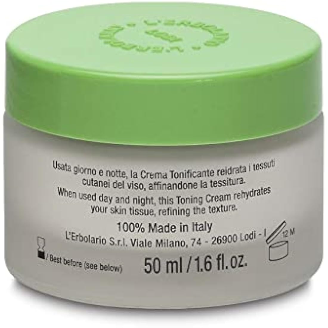 L'Erbolario Face Cream with Ginkgo Biloba and Red Grape - 1.6 oz