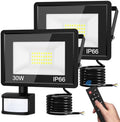 Vighep 30W LED Motion Sensor Security Lights | IP66 Waterproof - 2 Pack