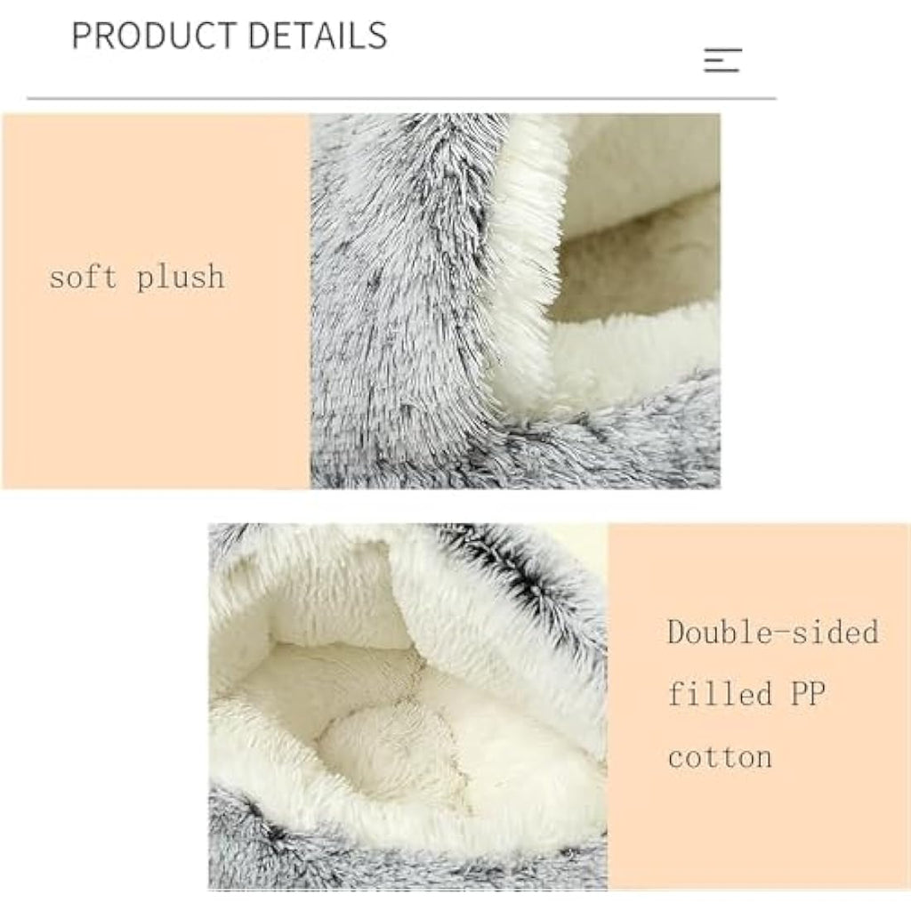 Jolof Store Calming Hooded Dog Bed – Plush Anti-Anxiety Burrowing Nest