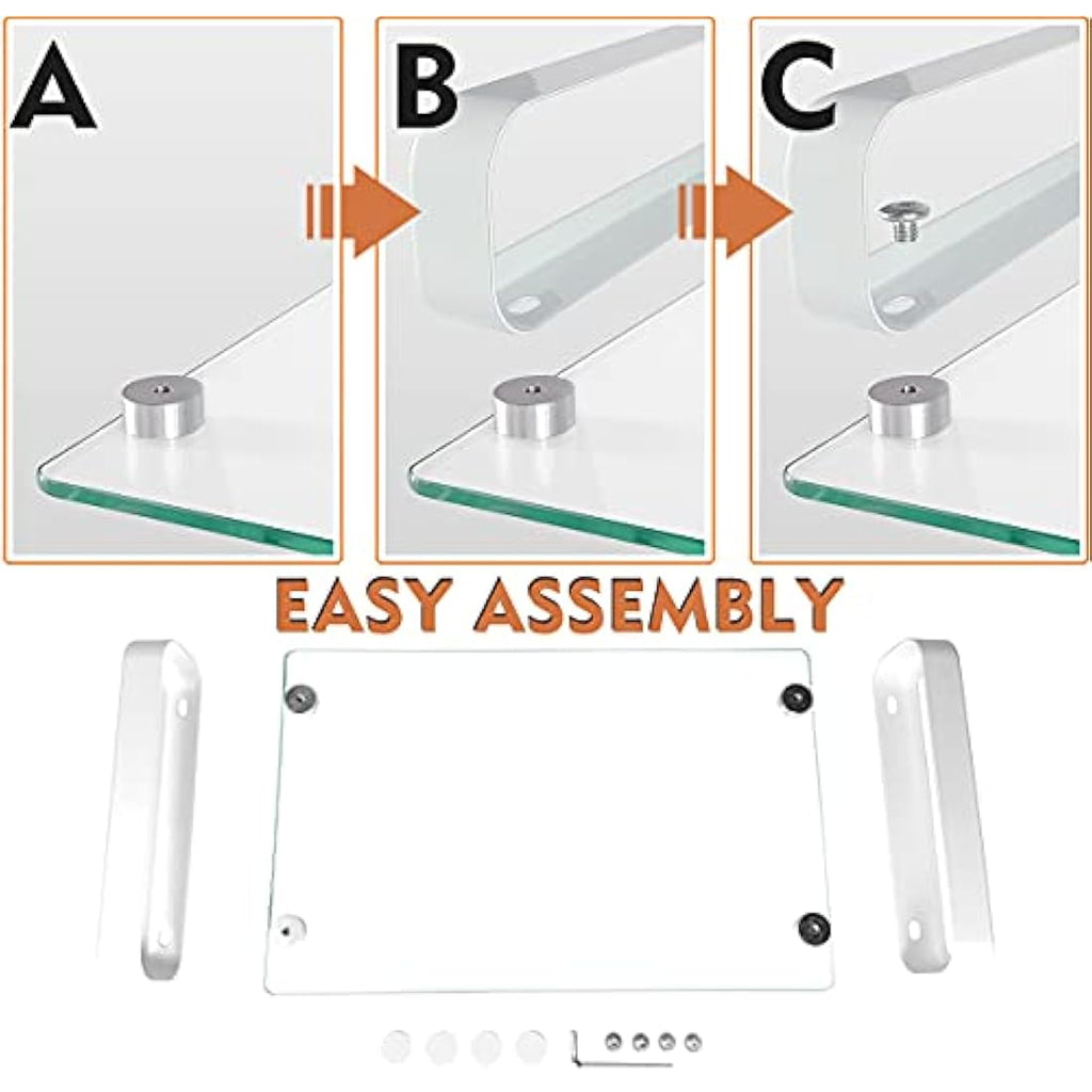 Hemudu Tempered Glass Monitor Stand Riser – Clear Desktop Laptop Stand