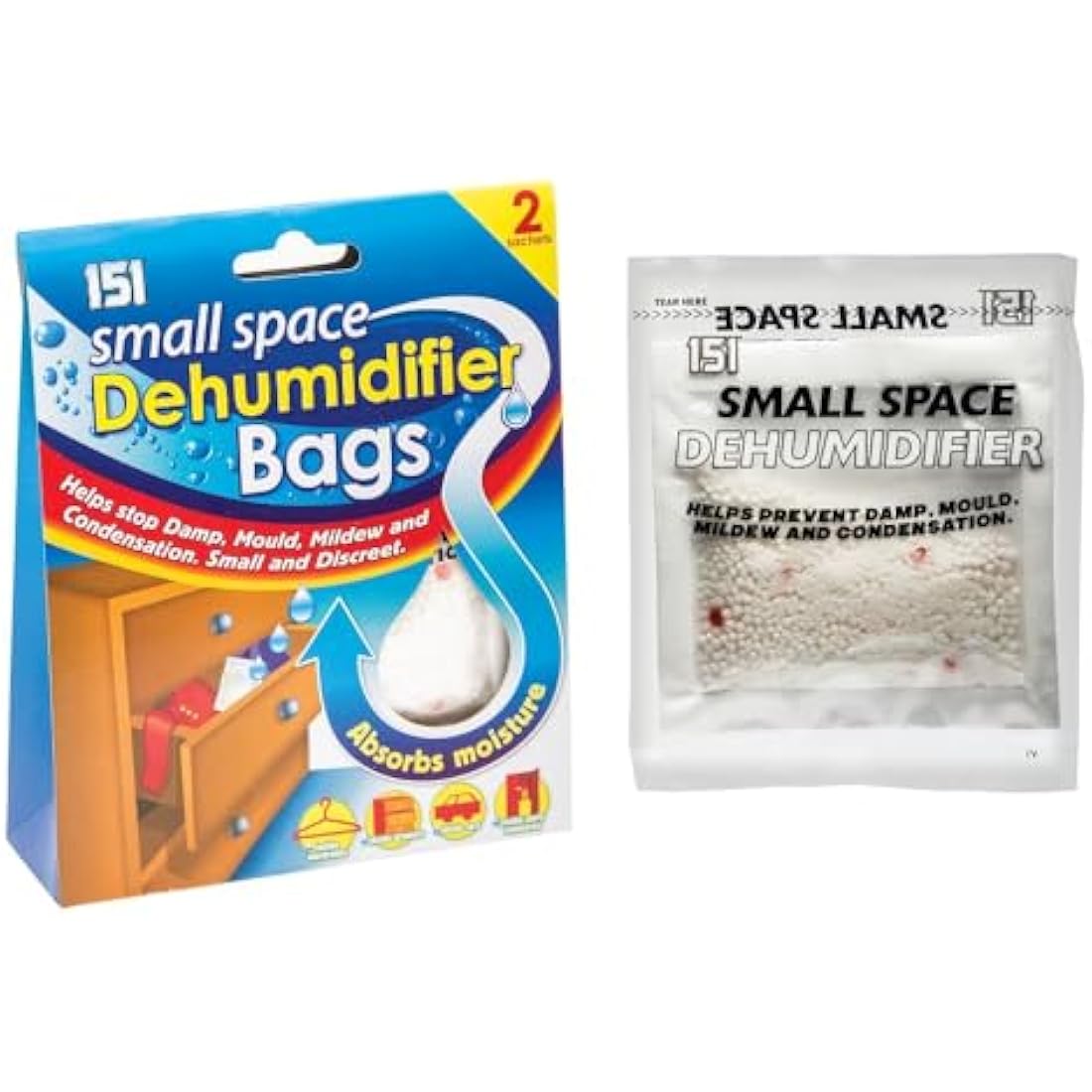 Small Space Dehumidifier Sachets - 12 Pack Moisture Absorber