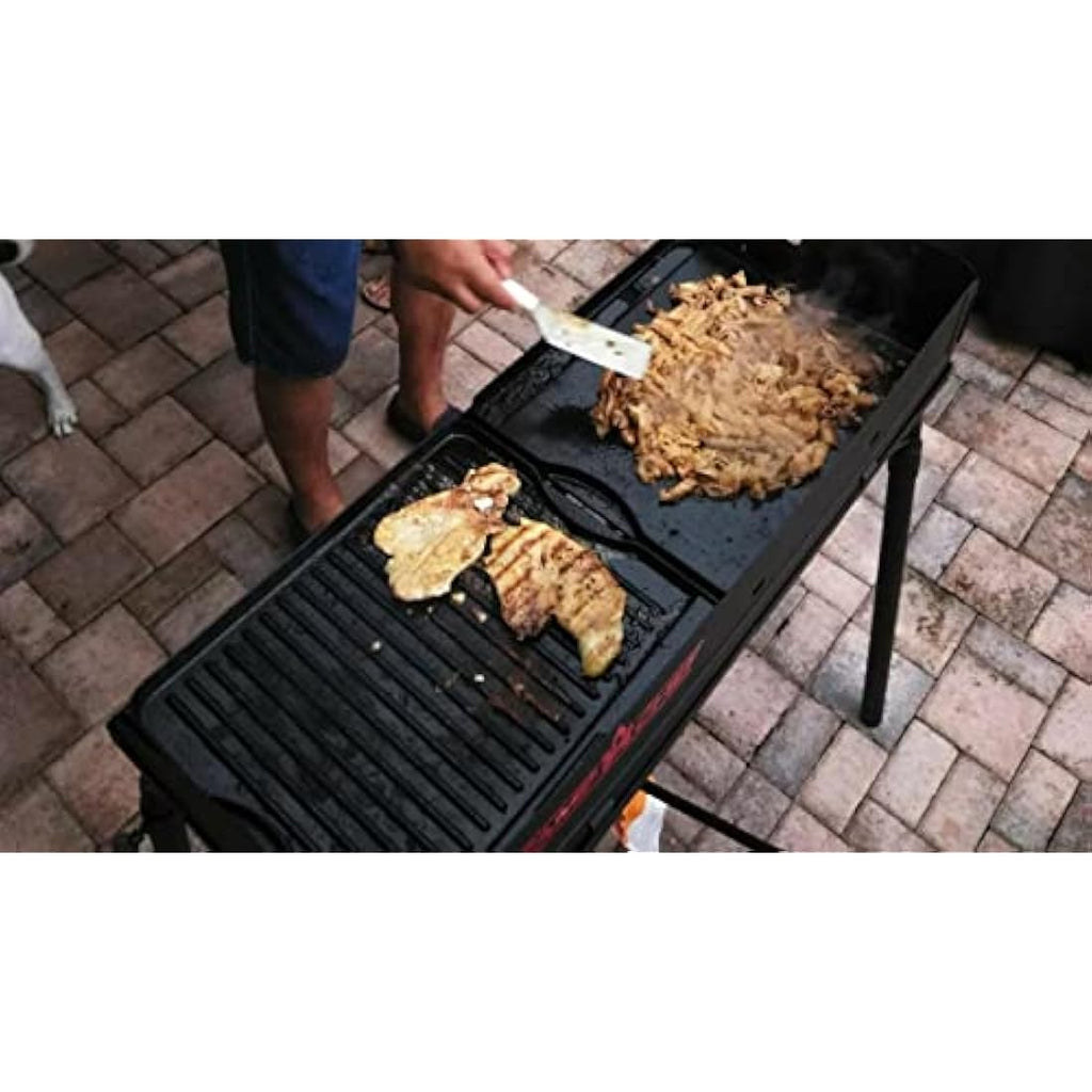 Jolof Store Cast Iron Reversible Grill Griddle for Campchef, 34 x 40 CM