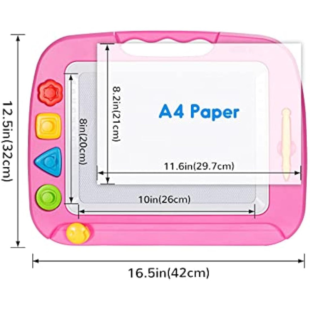 SGILE Large Magnetic Drawing Board – Pink Doodle Pad for Toddlers