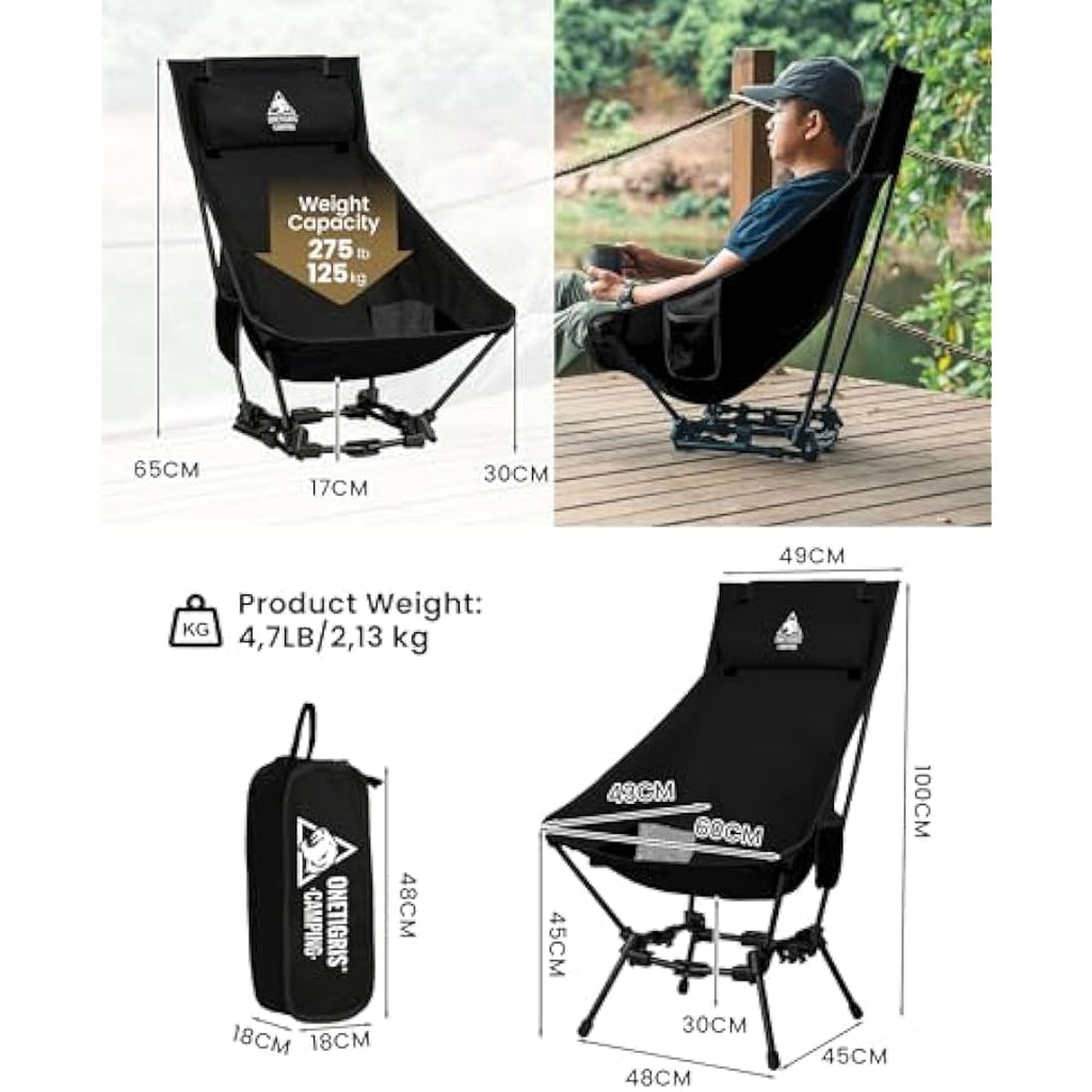 OneTigris Dragonhide Oversized Folding Camping Chair with Pillow